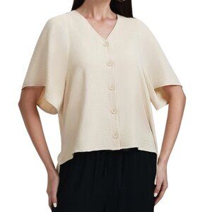 89th & Madison Women’s Crème Brûlée Button Front Blouse